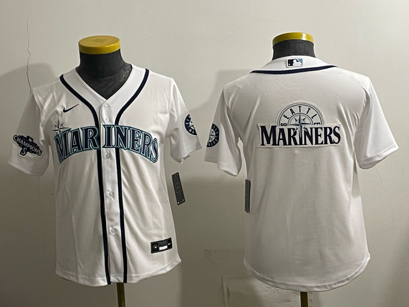 youth 2026 Seattle Mariners blank white Nike MLB Jersey 005->youth mlb jersey->Youth Jersey